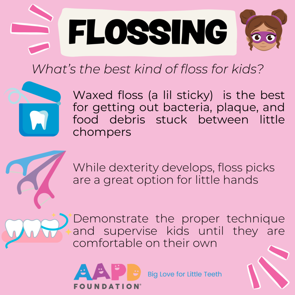 Floss like a boss! 🦷 Keep little teeth mighty and strong with daily flossing.